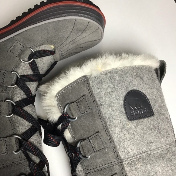 Sorel Tivoli High II Shearling Snow Boot NL2330-089 in Grey Suede Size 6. - Picture 13 of 13